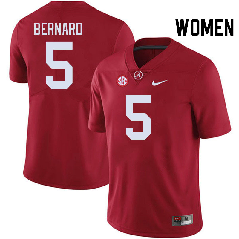 Women #5 Germie Bernard Alabama Crimson Tide College Football Jerseys Stitched-Crimson